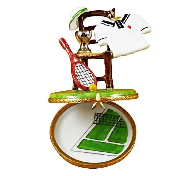 Tennis Chair W/Racquet/Ball/Shirt Limoges Box by Rochard™