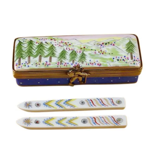 Ski Box With Skis Limoges Box by Rochard™