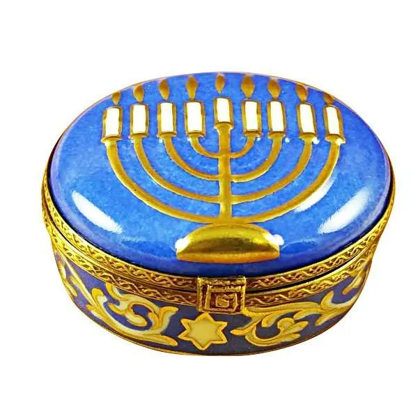 Menorah-Blue Limoges Box by Rochard™