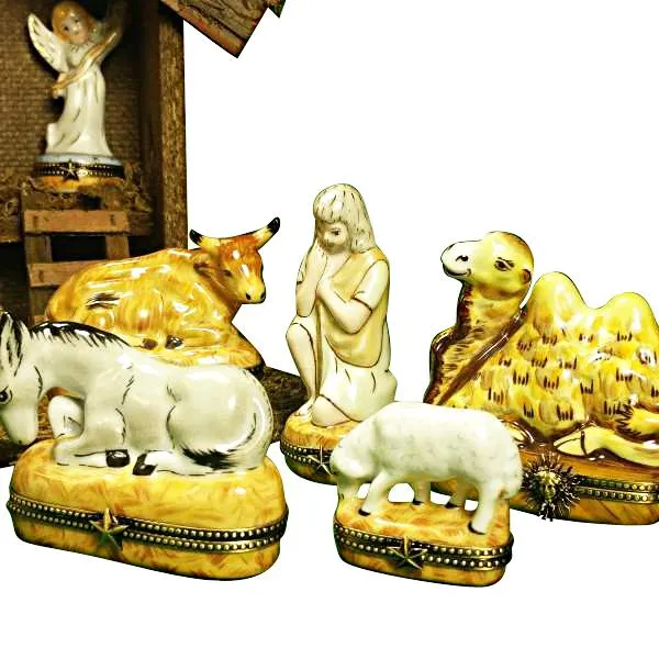 12 Piece Nativity Set Limoges Box by Rochard™ - Satin Finish