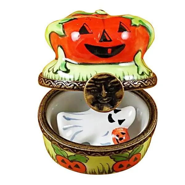 Mini Pumpkin with Ghost Limoges Box by Rochard™