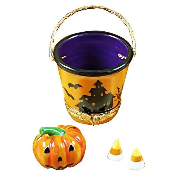 Halloween Pail with Pumpkin Limoges Box by Rochard™