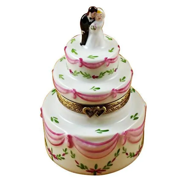 Wedding Cake with Bride & Groom Limoges Box by Rochard™