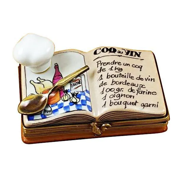 Cookbook with Chef Hat Limoges Box by Rochard™