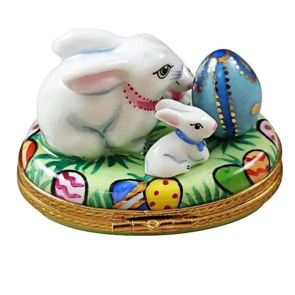 Bunny with Eggs and Babies Limoges Box by Rochard™