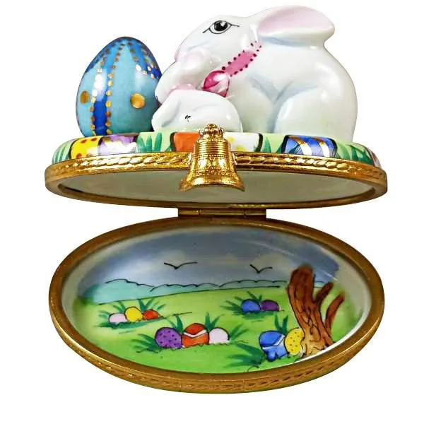 Bunny with Eggs and Babies Limoges Box by Rochard™