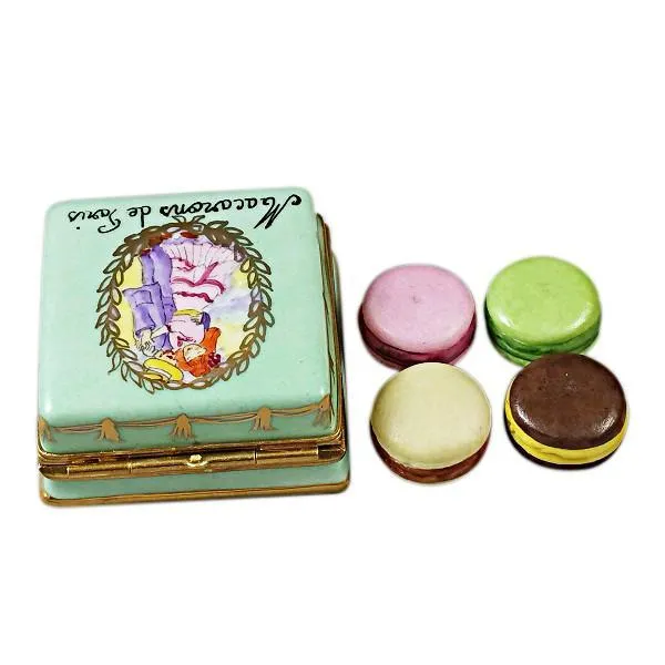 Square Box With Macarons De Paris Limoges Box by Rochard™