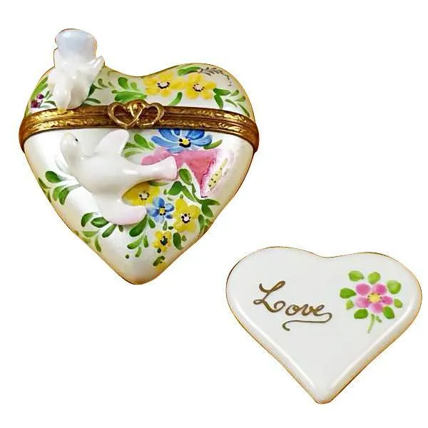 Heart with Two Doves Limoges Box by Rochard™