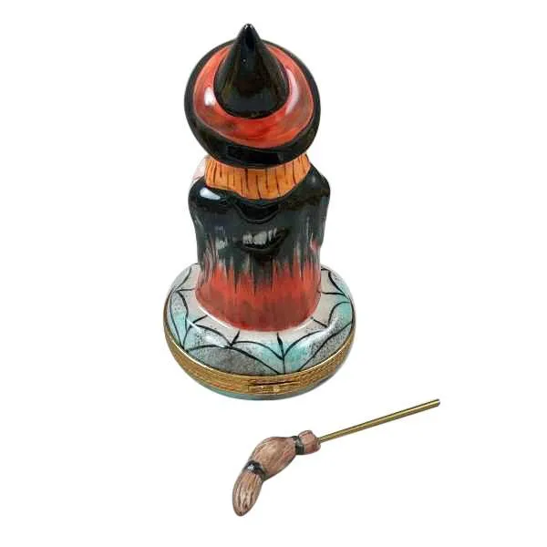Witch with Broom and Cauldron Limoges Box by Rochard™