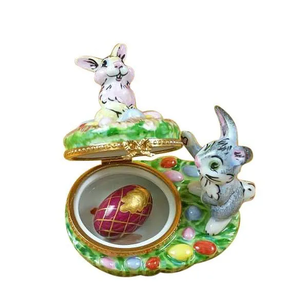 Bunnies with Eggs Limoges Box by Rochard™