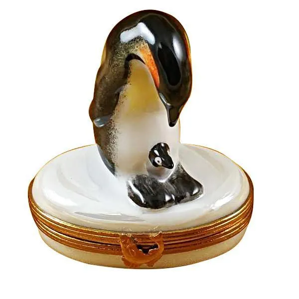 Penguin W/Baby Limoges Box by Rochard™