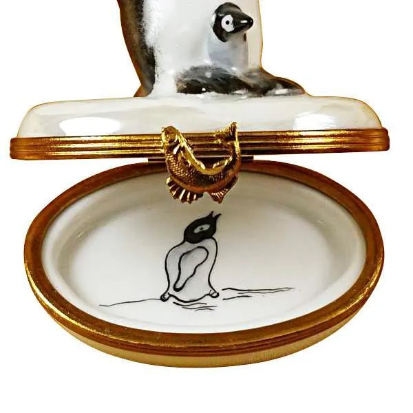 Penguin W/Baby Limoges Box by Rochard™