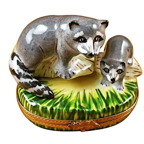 Raccoon W/Baby Limoges Box by Rochard™