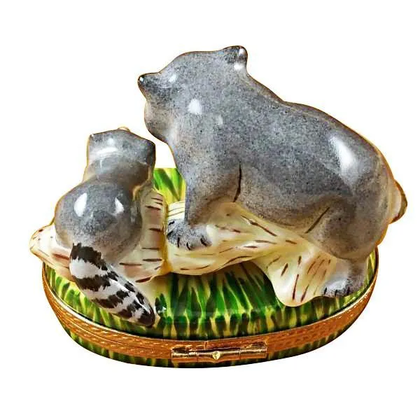 Raccoon W/Baby Limoges Box by Rochard™