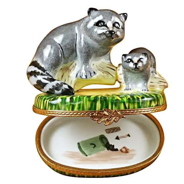 Raccoon W/Baby Limoges Box by Rochard™