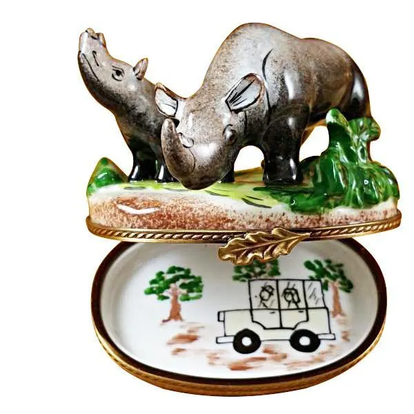 Rhino W/Baby Limoges Box by Rochard™