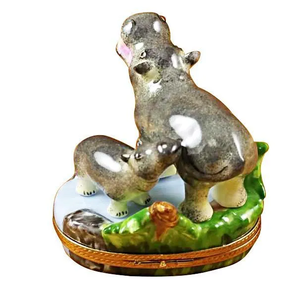 Hippo And Baby Limoges Box by Rochard™