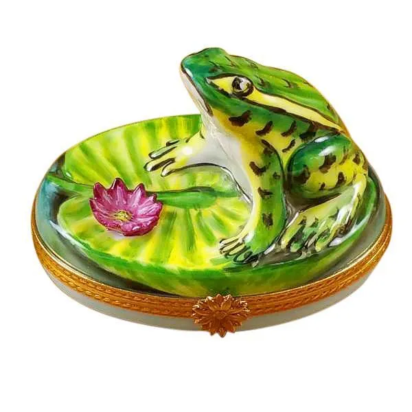 Frog On Lily Pad Limoges Box by Rochard™