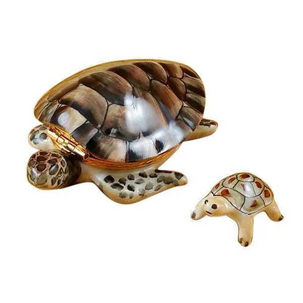 Turtle With Baby Limoges Box by Rochard™