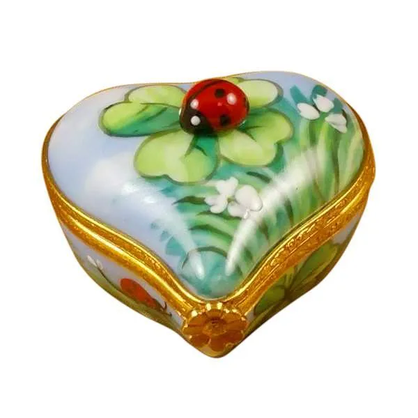 Lady Bug On Heart Limoges Box by Rochard™