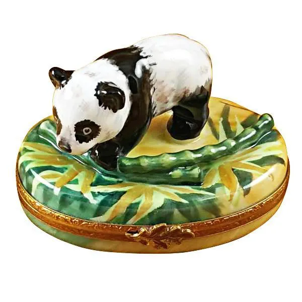 Panda With Bamboo Limoges Box by Rochard™