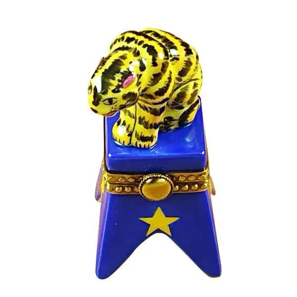 Circus Tiger On Blue Base Limoges Box by Rochard™