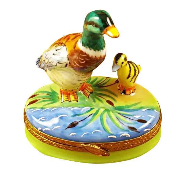 Duck With Baby Limoges Box by Rochard™