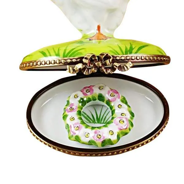 Goose With Spring & Christmas Wreaths Limoges Box by Rochard™