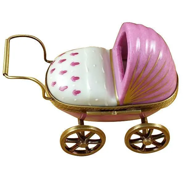 Pink Baby Carriage Limoges Box by Rochard™