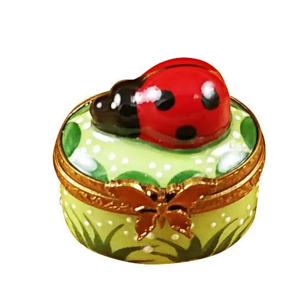 Mini Ladybug on Oval Limoges Box by Rochard™