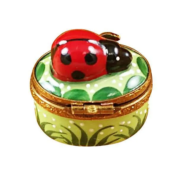 Mini Ladybug on Oval Limoges Box by Rochard™