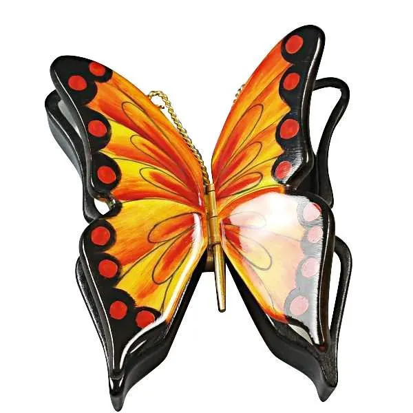 Double Hinged Monarch Butterfly Limoges Box by Rochard™