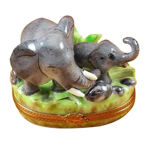 Elephant with Baby Limoges Box by Rochard™