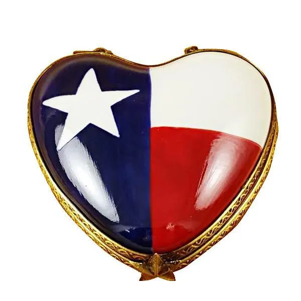 Heart - Texas Flag Limoges Box by Rochard™
