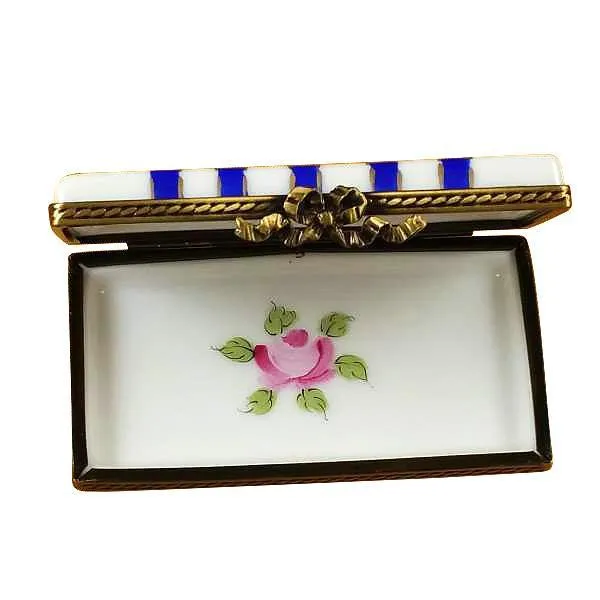 Flat Rectangle With Blue Stripes Limoges Box by Rochard™