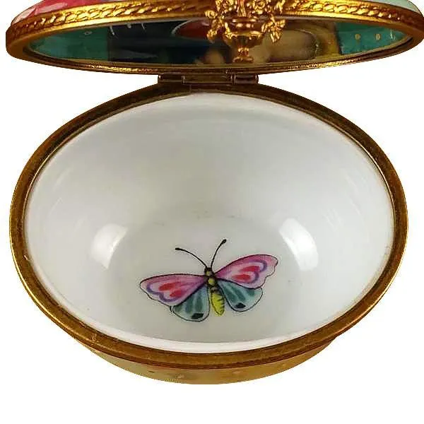 Oval Turquoise Flower-Mother & Child Limoges Box by Rochard™