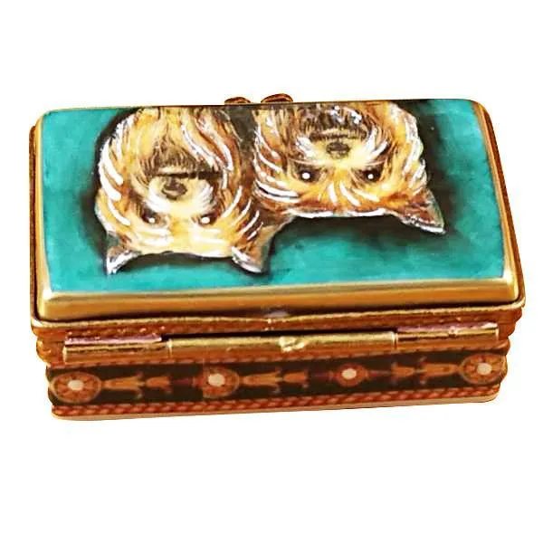Yorkies Rectangular Base Limoges Box by Rochard™