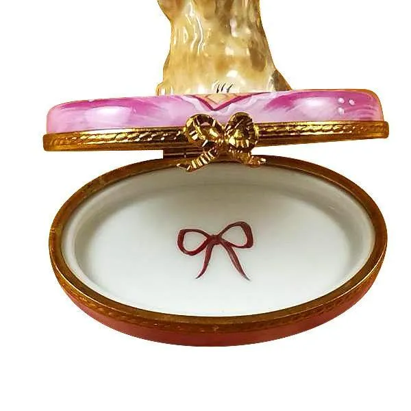 Yorkie On Pink Base Limoges Box by Rochard™