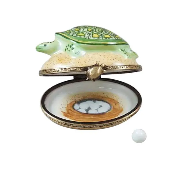 Turtle on Sand with Egg Limoges Box by Rochard™