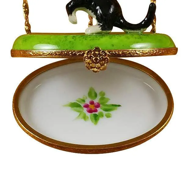 Cat With Three Birdhouses Limoges Box by Rochard™