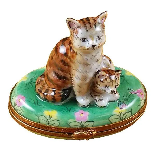 Mother Cat W/Baby Limoges Box by Rochard™