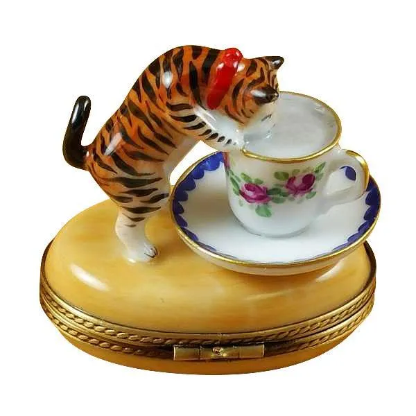 Cat With Milk Limoges Box by Rochard™