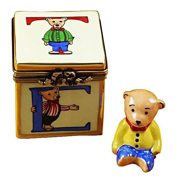 Block With Bear Limoges Box by Rochard™