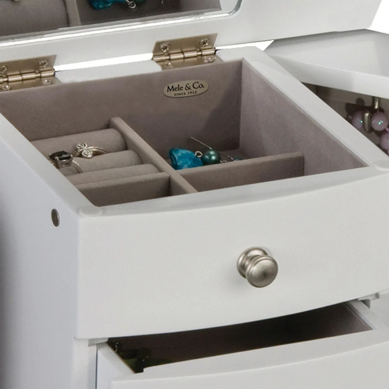 Kaitlyn - Upright Musical Jewelry Box in White