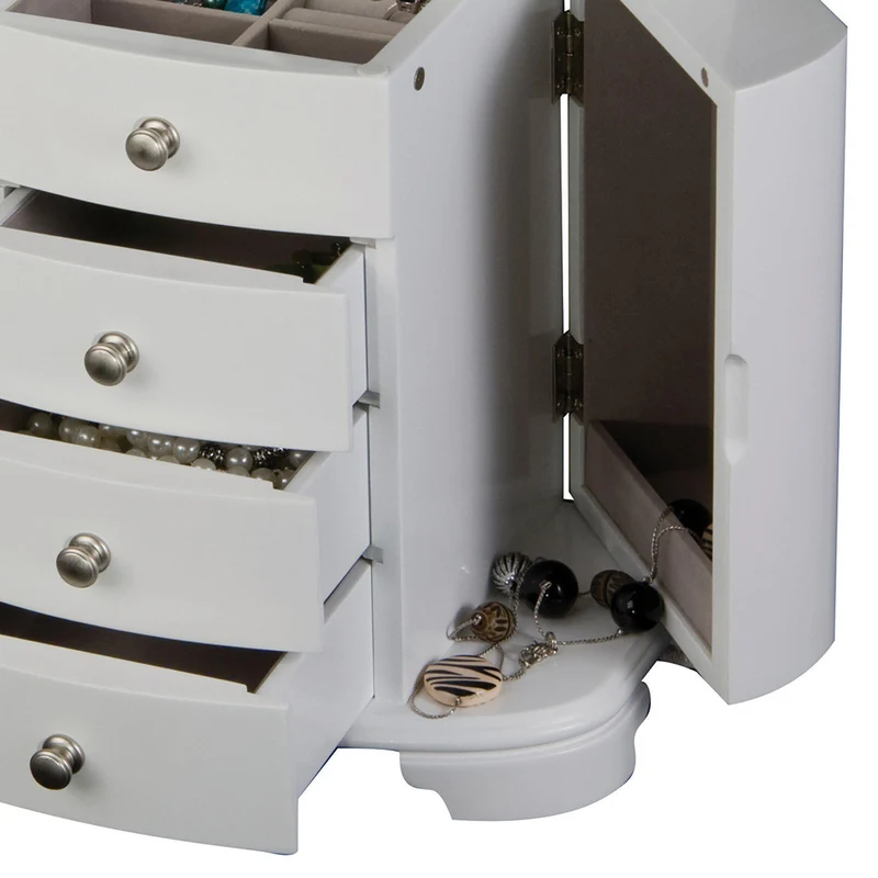 Kaitlyn - Upright Musical Jewelry Box in White