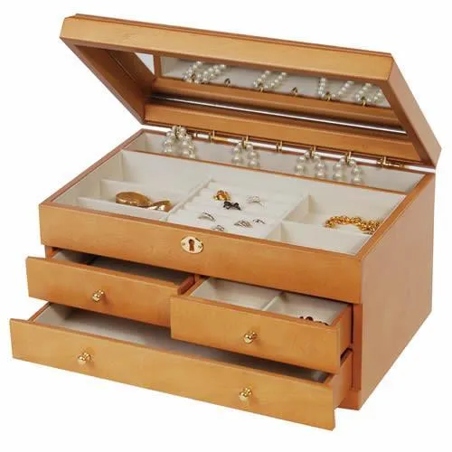 Jene - Florentine Maple Finish Jewelry Box