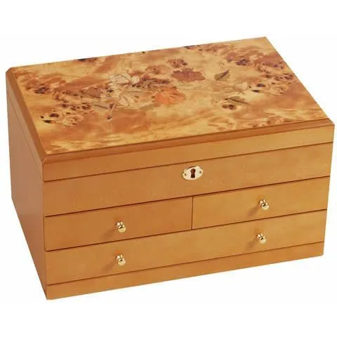Jene - Florentine Maple Finish Jewelry Box