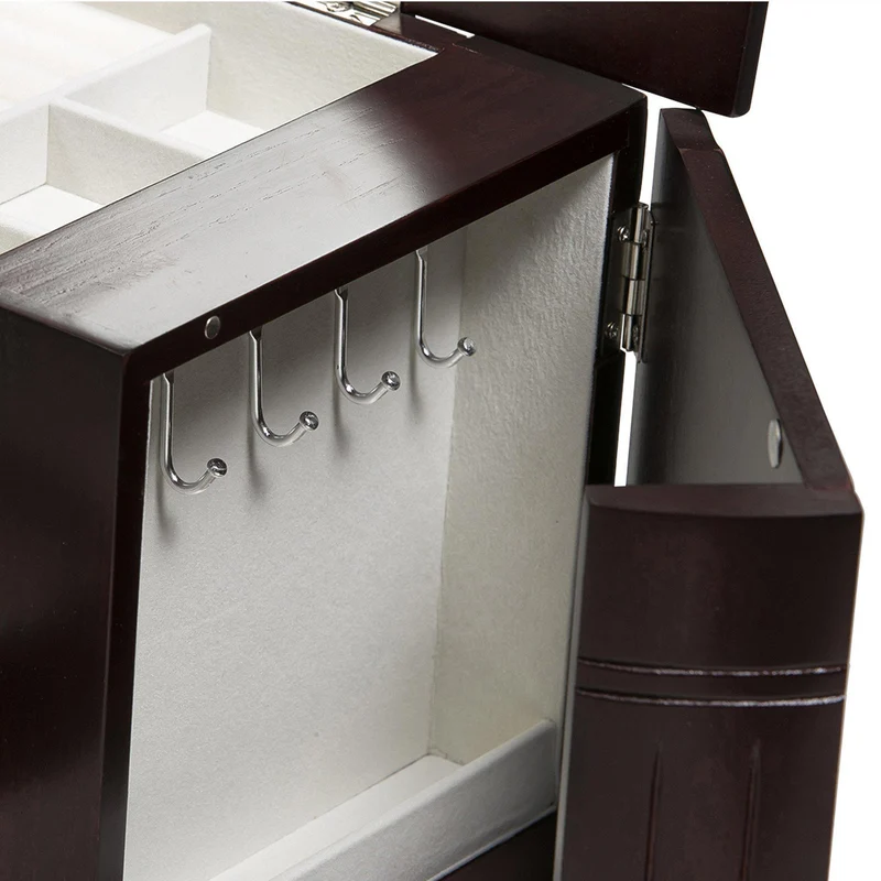 Rita - Locking Jewelry Box with Pearl Pulls in Cherry
