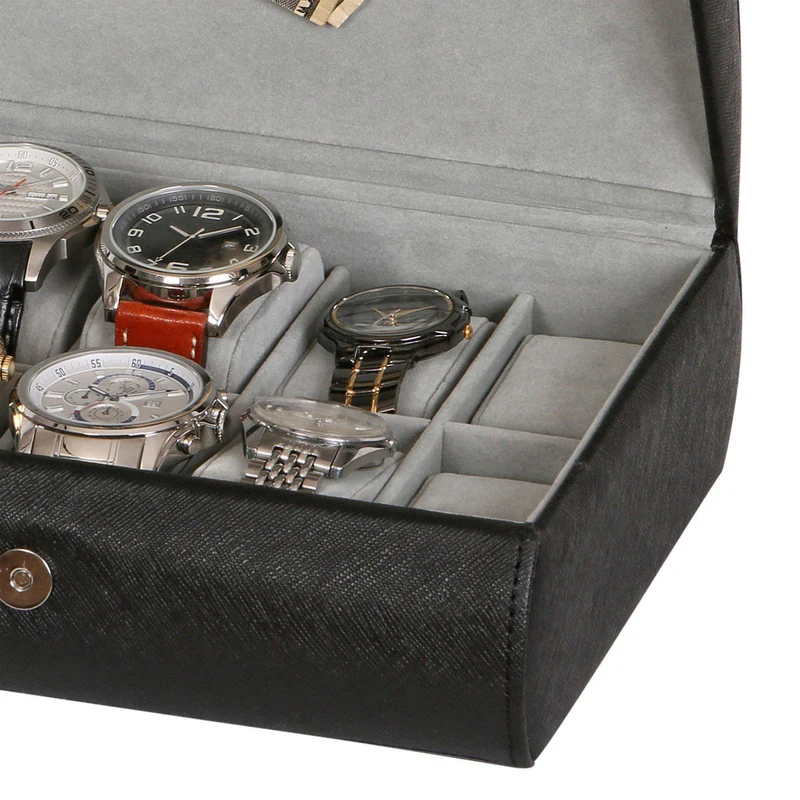 Parker Faux Leather Black Watch Case