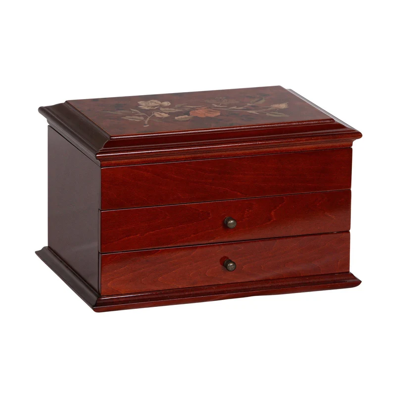 Brayden Wooden Jewelry Box in Walnut Finish